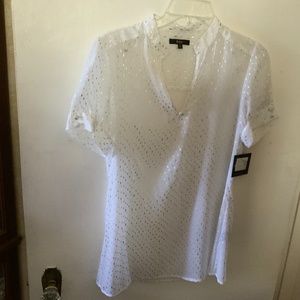 NWT REBA St Tropez Silver Accents Top Medium